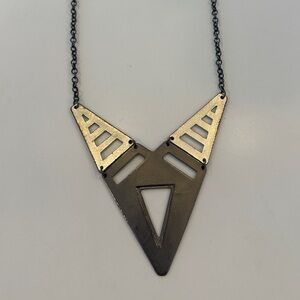 Geometric Black and Gold Necklace